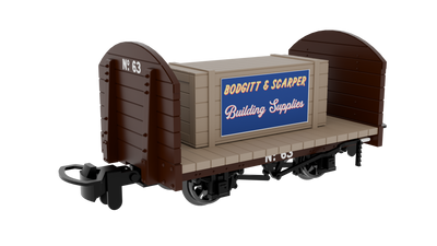 009 Round Ended Flat - Plain Brown No.63 (with removable crate)