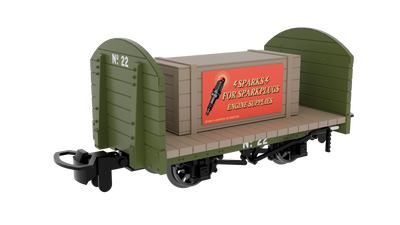 009 Round Ended Flat - Plain Green No.22 (with removable crate)