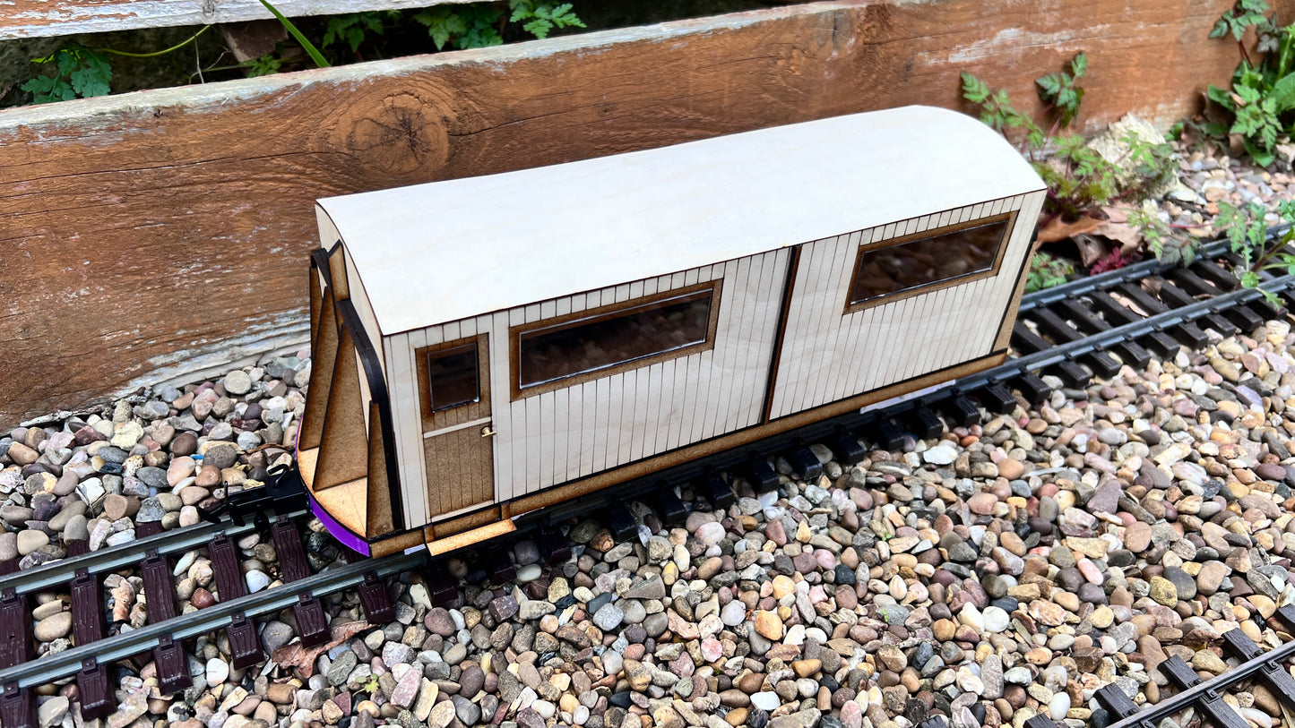 16mm Scale Next Generation Bowaters Paper Railway Staff Coach No.657/658